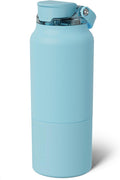 BrüMate Rise 35oz Water Bottle With 100% Leakproof Covered Silicone Straw | Insulated Stainless Steel Water Bottle With Removable Straw | Fast Flow | Soft Sip Silicone Spout | BPA-Free (Glacier)