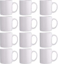 GBhome 12 OZ Off White Coffee Mugs, Ceramic Coffee Mugs with Large Handle for Man, Woman, Light Weight Coffee Mugs Set of 12 for Latte/Cappuccino/Cocoa/Milk, Dishwasher & Microwave Safe