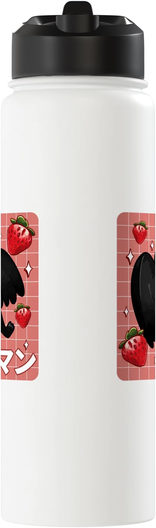 Cryptid Mothman Lover Kawaii Strawberry Milk Shake Carton Stainless Steel Insulated Water Bottle