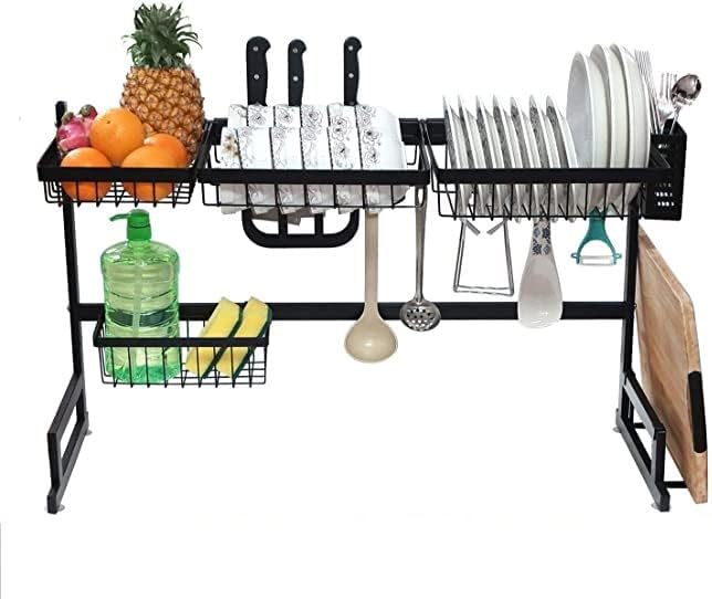HTTMT- Over The Sink Dish Drying Rack Shelf Stainless Steel Storage Cutlery Holder 33" [P/N:ET-DISHRACK002]