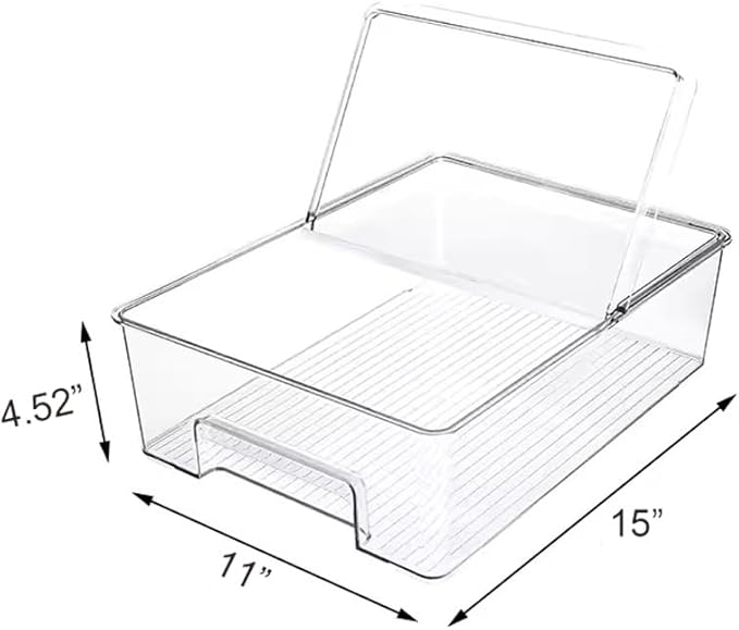 SANNO Freezer Containers Food Storage Containers Fridge Containers Plastic Organization Storage Bin for Fridge, Freezer, Pantry, Kitchen- Organizer for Fruit, Yogurt, Snacks, Pasta, set of 2