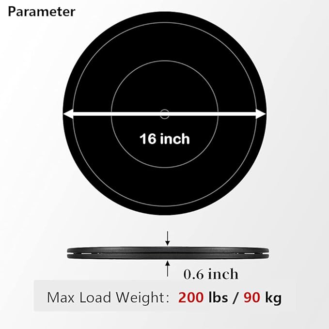 16 Inch Lazy Susan Turntable - Heavy Duty Rotating Swivel Steel Ball Bearings - Flat Base Stand for TV/Computer/Monitor/Arts/Crafts/Bonsai/Statue/Cabinet Organizer (3 Pack/Black)