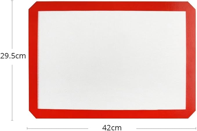 Silicone Baking Mat For Cookie Sheet - Non Stick Sheet Mat - Professional Grade Liner Sheets (Size : Red 42x29.5cm A)