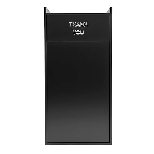 30 Gallon Commercial Trash Can, Wooden Trash Can Cabinet with Tray Holder Garbage Can withTrash Bag for Restaurants, Cafes, Kitchens, and Offices, Durable Garbage Receptacle (Black)