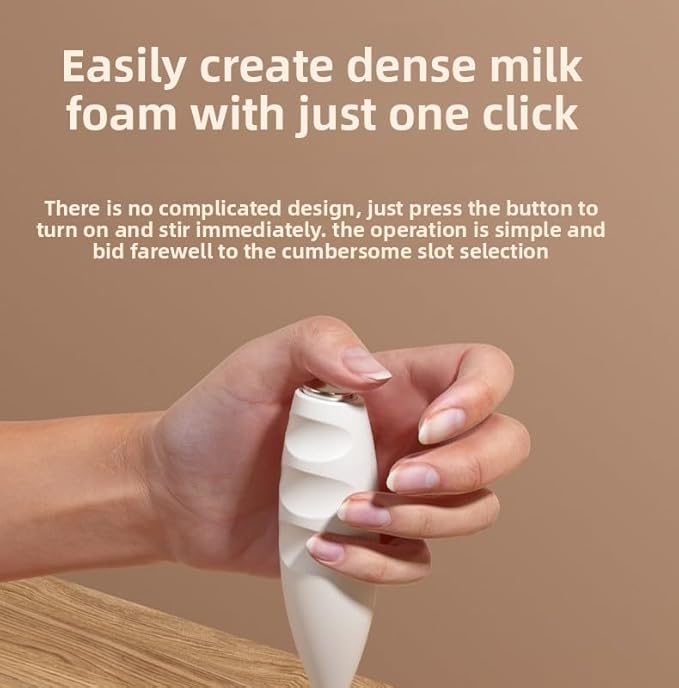 Powerful Milk Frother, Fast Handheld Drink Mixer with Stainless Steel Whisk,Rechargeable Handheld Electric Whisk, Designed to Fit The Handle of The Hand, Ultra Fast Handheld Drink Mixer (White)