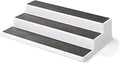 Copco 3-Tier Spice Rack Organizer for Cabinet - 15 Inch Non-Skid Pantry Organizer and Storage Shelf for Spices, Canned Goods, Seasonings - White and Gray Kitchen Cabinet Organizer