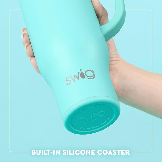 Swig Life 30oz Mega Mug, 30oz Tumbler with Handle and Straw, Large Insulated Tumblers, Cup Holder Friendly Travel Mug, Stainless Steel 30 oz Tumbler, Reusable Insulated Water Bottle (Hoppy Easter)