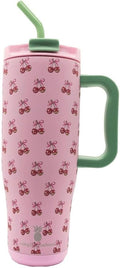 Simply Southern | 40 oz Tumbler with Straw and Lid | Insulated Cup Reusable Stainless Steel Water Bottle Travel Mug Cupholder Friendly | Great Gifts (Cherry)