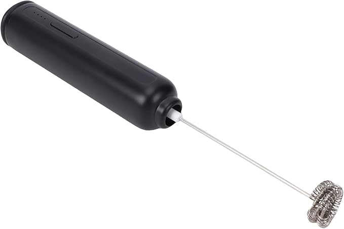 Zerone Milk Frother Handheld Rechargeable Electric Whisk, 10000 RPM, 3 Speeds for Lattes, Cappuccinos, and Hot Chocolate, Perfect for Home or Office Use (Black)