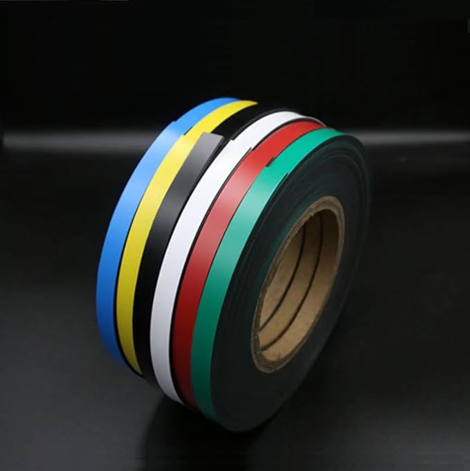 Magnetic Tape Roll Colored Thin Strips - Dry Erase Magnet Whiteboard Graphic Art Tape/ 10mm 33ft Marking Line Magnet Tape(6 Pack Mix Color)
