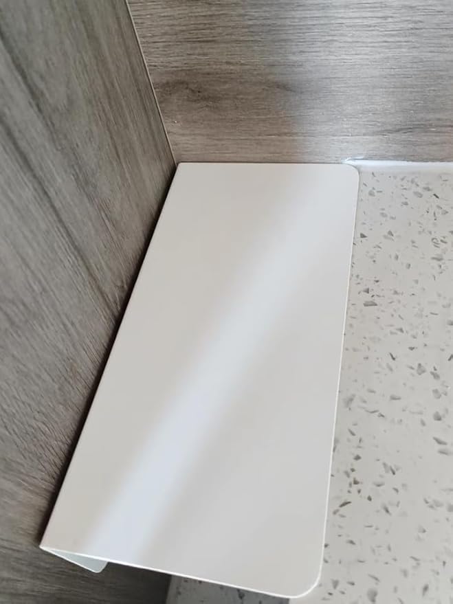 Metal Kitchen Refrigerator Gap Partition Countertop Gap Extension Board, Refrigerator Side Partition, Gap Covers Between Countertop And Walls, No Drill (White, 7.87 * 3.93 inch)