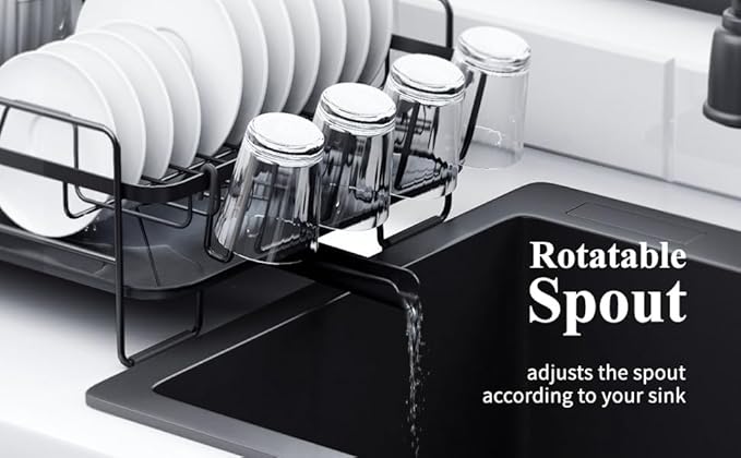 Adjustable Over The Sink Dish Drying Rack, Large Capacity Stainless Steel Kitchen Counter Organizer with Ventilated Design - Rustproof & Space-Saving for Home Cooks