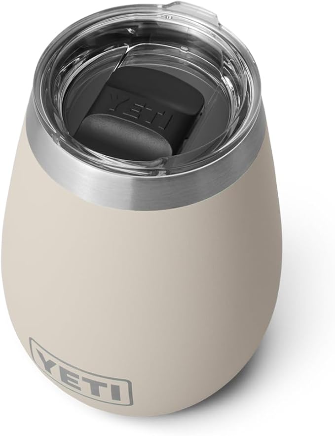 YETI Rambler 10 oz Wine Tumbler, Vacuum Insulated, Stainless Steel with MagSlider Lid, Cape Taupe