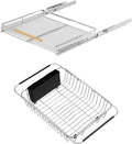SANNO Expandable Pull Out Drawers for Kitchen Cabinets Organizer, Sliding Shelf Under Cabinet Organizers Expandable Dish Drying Rack On Counter