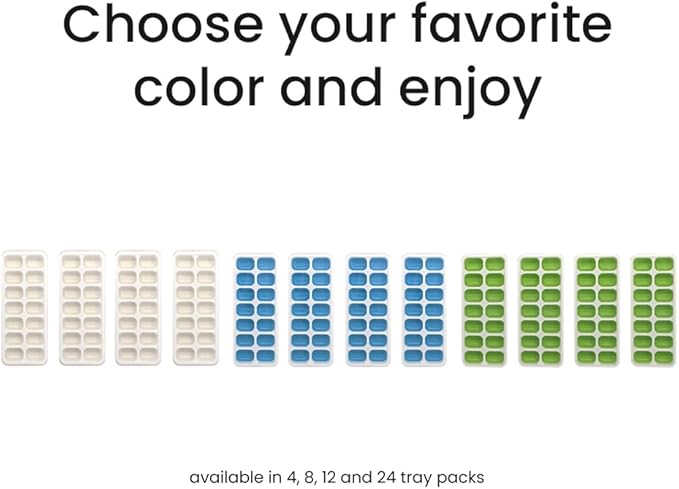 Ice Cube Tray, Ice Trays (12 Pack); Small Silicone Ice Cube Tray for Freezer; 14 Cubes each, 168 Ice Cubes; Easy Ice Release; Stackable; Flexible; Clean Easy; Rectangle Ice Cube Trays