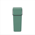Brabantia Sort & Go Kitchen Recycling Bin | L / 10.6 Gal / 40L | Fir Green | Removable Stay-Open Lid, Carry Handle | Trash Can for Bottles, Cans, Paper, Glass | Wall Bracket Sold Separately