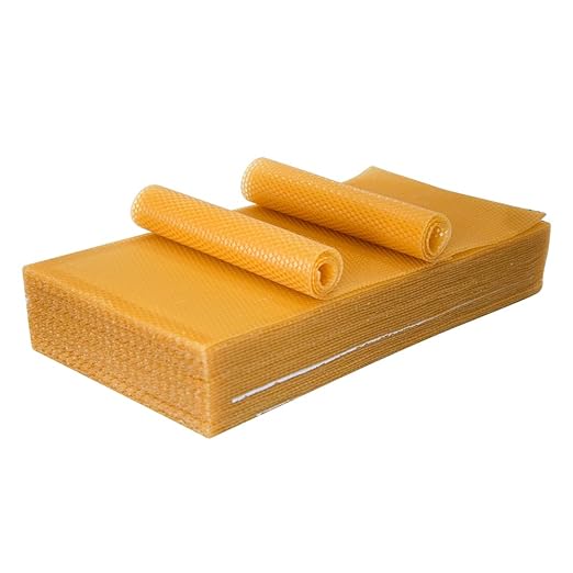 30pcs Beeswax Sheets, Bee Hive Foundation Sheets, Beehive Wax Foundation Sheets, Beeswax Honeycomb Sheets for Beekeeping Candle Making