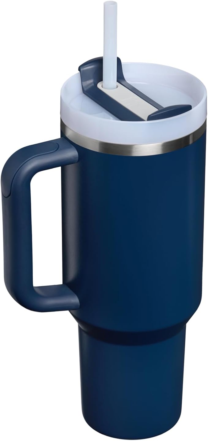 STANLEY Quencher H2.0 Tumbler with Handle and Straw 40 oz | Flowstate 3-Position Lid | Cup Holder Compatible for Travel | Insulated Stainless Steel Cup | BPA-Free | Dark Navy