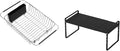 SANNO Expandable Dish Drying Rack Over The Sink Stainless Steel Dish Drainer Expandable Shelf Rack Kitchen Cupboard Shelf Spice Rack