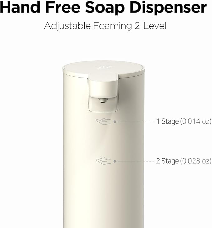 Mooas Automatic Soap Dispenser Bundle– Liquid (Metal) & Foaming Touchless Automatic Soap Dispensers (White), Stainless Steel, Rechargeable, Adjustable Levels, IPX5 Waterproof for Bathroom & Kitchen