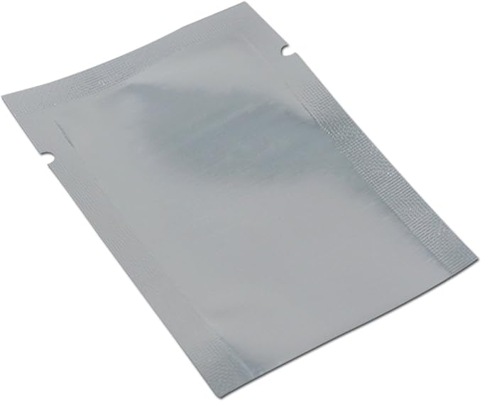 200 Pack Silver Aluminum Foil Pouch (Inner Size 1.6x2.4 inch) Heat Seal Window Plastic Open Top Vacuum Packaging Mylar Bags Food Small Sample Packets Mylar Storage with Tear Notch 1.9x2.7 inch