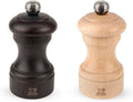 Peugeot Bistro 4 Inch Chocolate Pepper Mill and 4 Inch Natural Salt Mill Set,Chocolate and Natural,2/22594