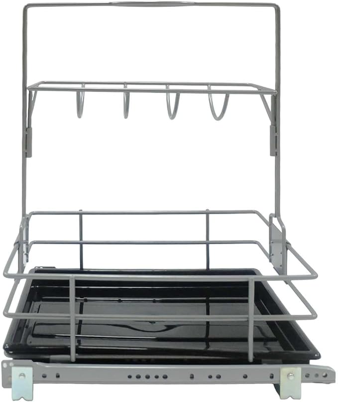 Under Sink Organizer（11.18" W X15 D） Pull Out Cabinet Organizer For Cleaning Supplies, Under Sink Slide Out Cleaning Caddy, Under Kitchen Bathroom Sink Organizer