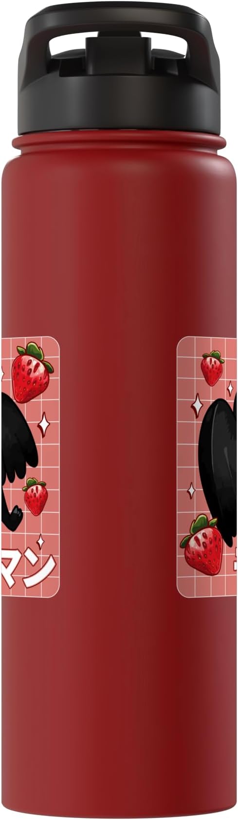 Cryptid Mothman Lover Kawaii Strawberry Milk Shake Carton Stainless Steel Insulated Water Bottle