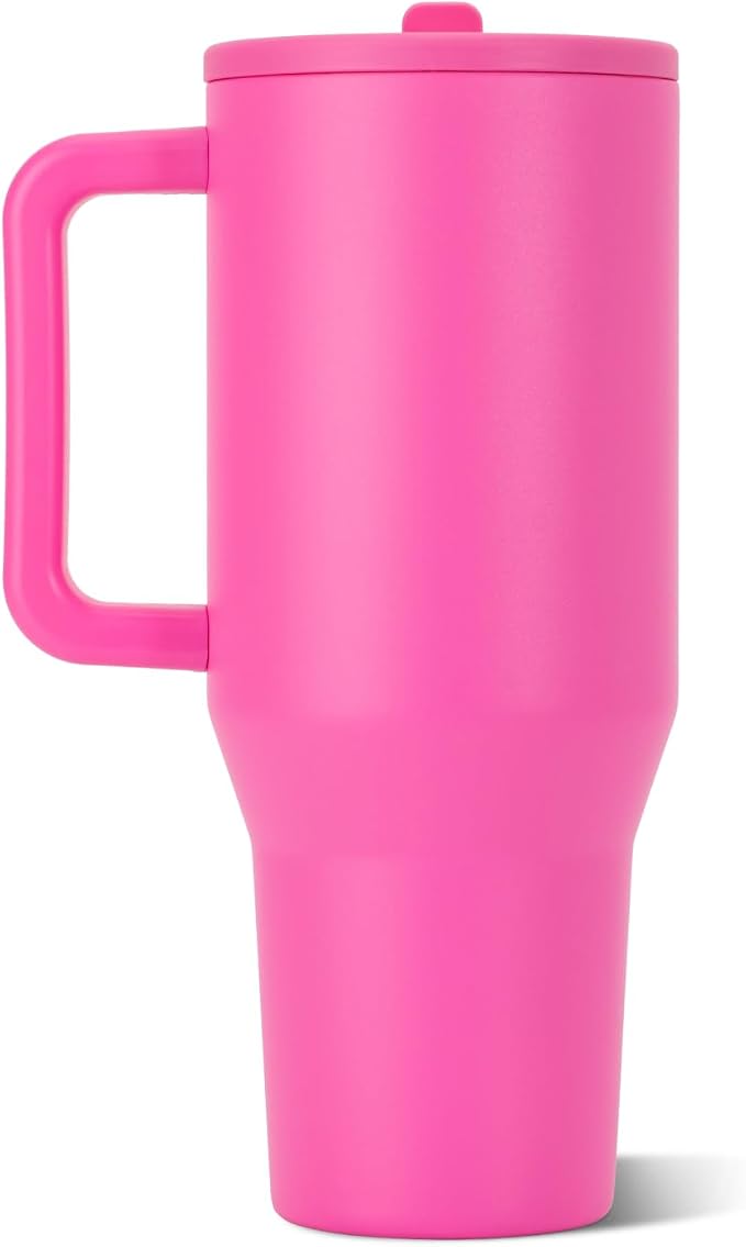 HydroJug Traveler 40oz, Insulated Tumbler with Handle & Straw, Razzle