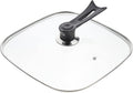 UPKOCH Basting Cover Square Glass Lid Replacement Cast Iron Grill Pan Skillet Lid Universal Pot Lid Pan Cover Steaming Cover Cookware Lid with Handle for Kitchen