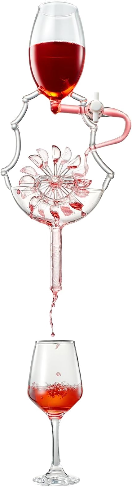Italian Wheel Wine Aerator, Italian Design Wine Decanter, Moving Wheel Aerator Pourer, Red & White In Bottle Aerators, Makes Your Wines Taste Better, Whiskey & Spirits Gifts, Areadivino Aerator
