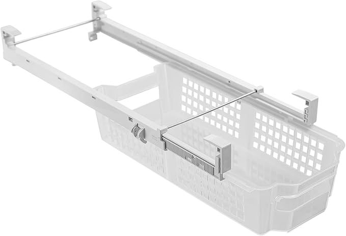 Smart Design Adjustable Pull Out Refrigerator Drawer - Medium, Set of 3 - Extendable Rails and Handle - BPA Free - Holds 15 lbs - Fridge Bin, Freezer, Pantry Food Storage Organizer - Kitchen - Clear