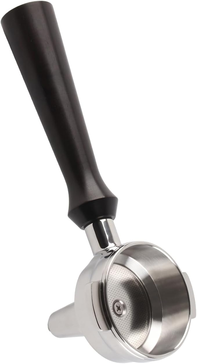 TOPINCN 58mm Coffee Portafilter with Wooden Handle, Stainless Steel, Commercial Grade, Compatible with EXPOBAR, RANCILIO, FAEMA, GEMILAI