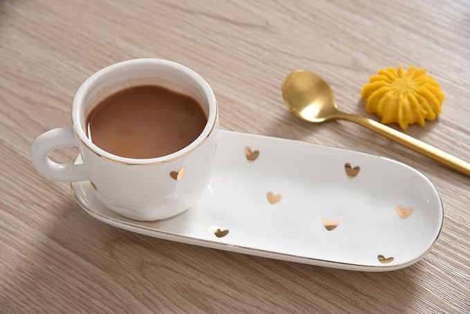Pampa Bay Heart To Heart Set of 2 Espresso Cups & Saucers