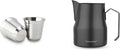 Easyworkz Stainless Steel Espresso Cup 2pcs Set Double Wall 2.5 oz, Bundled Espresso Steaming Pitcher Stainless Steel 15 oz Coffee Frothing Picther Milk Jug Cappuccino Latte Art Cup