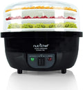 NutriChef Food Dehydrator Machine and Professional Electric Steamer, Cooker, Meat Preserver, Beef Jerky Maker, Fruit Dryer, Steams Rice and Vegetables with Stackable Trays in Black - (PKFDSRC11BK)
