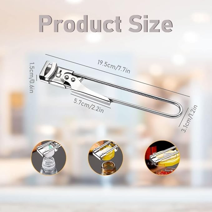 2026 Upgrade Adjustable Stainless Steel Jar Opener, Multifunctional Stainless Steel Can Opener Bottle Jar Lid Gripper Household Kitchen Tool for Weak Hands Seniors and Kids (3)