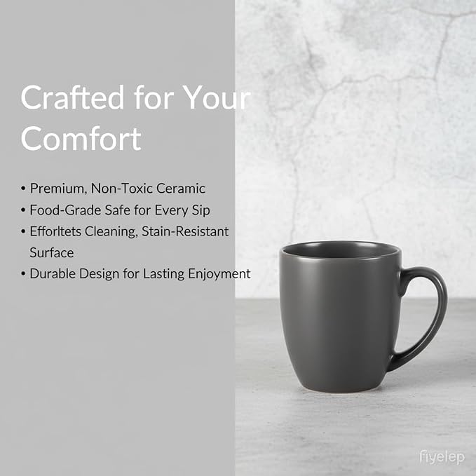 GBhome 16oz Coffee Mugs Set of 6, Large Ceramic Coffee Mugs for Man, Woman, Dad, Mom, Modern Coffee Mugs Set with handle for Tea/Latte/Cappuccino/Milk/Cocoa. Dishwasher&Microwave Safe,Multi-Color