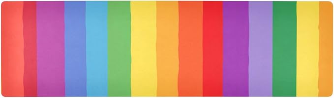 2 in 1 Table Runner Trivet for Hot Pots and Pans Heat Resistant Non Slip Waterproof 39 x 12 Inch Decorative Table Protector for Kitchen Countertop Vibrant Colorful Stripes