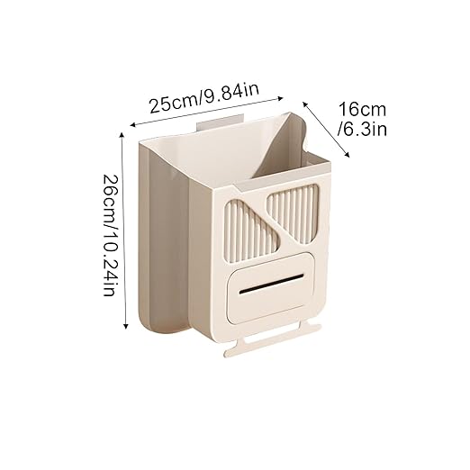 Collapsible Hanging Kitchen Trash Can Home Foldable Garbage Can Protable Kitchen Cabinet Door Hanging Bin Creative Classification Multiuse Basket(D)