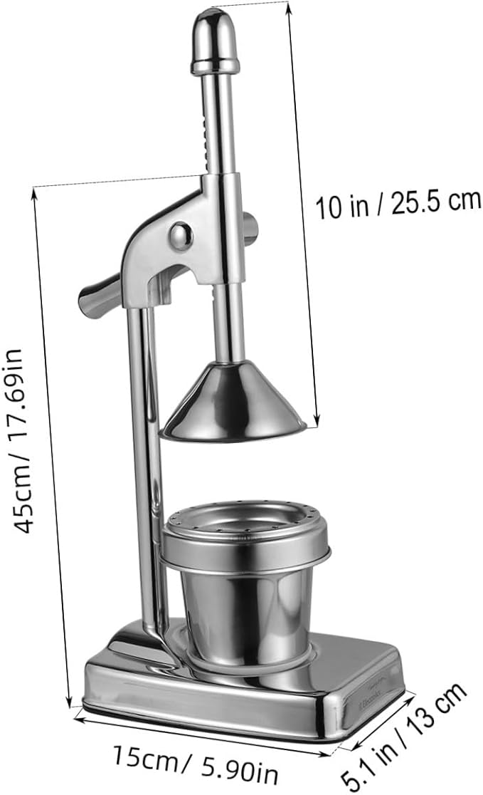 DECHOUS Manual Juice Extractor Machine Fruit and Vegetable Squeezer Stainless Steel Easy Cleaning No Power
