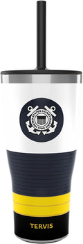 Tervis Traveler Coast Guard USCG Logo Triple Walled Insulated Tumbler Travel Cup Keeps Drinks Cold & Hot, 30oz - with Straw Lid, Stainless Steel