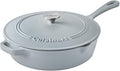 Cuisinart Chef's Classic Enameled Cast Iron Dutch Oven with Lid, Porcelain Enameled Interior, Oven Safe, Induction Compatible, 12-Inch, Chicken Fryer, Matte Grey