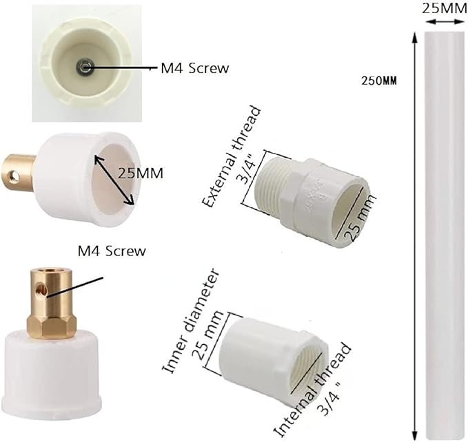 6 Set Cup Turner Kit Accessories for Crafts Tumbler,Includes Synchronous Turntable Motors,Coupling Connectors,Pipes Cap, Switch Cords - Ideal for Cuptisserie,Tumbler Cup Rotator Machince (2.5-3RPM)