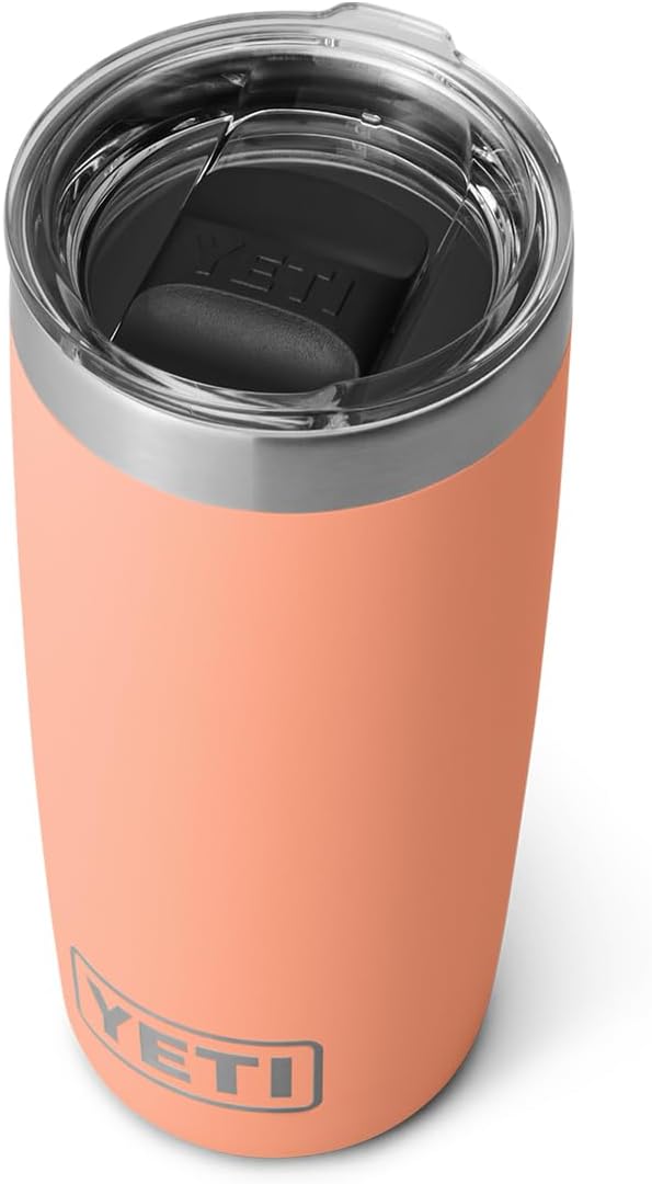 YETI Rambler 10 oz Tumbler, Stainless Steel, Vacuum Insulated with MagSlider Lid, Low Country Peach
