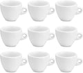 Reallnaive 10 Pcs 5 oz Porcelain Espresso Cup Set White Tiny Ceramic Coffee & Tea Mugs for Cafes Offices Homes and Restaurants