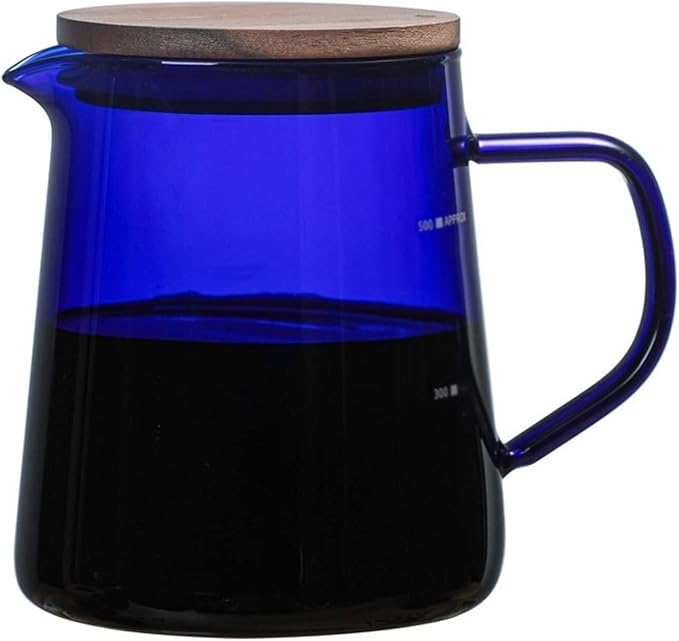 Coffee Carafe Blue Strawberry Drip is Applicable to 500ml Glass Water Bottle Drip Coffee Pot Filter Transparent Coffee Pot Convenient (Color : 500ml Blue)(500ml Blue)