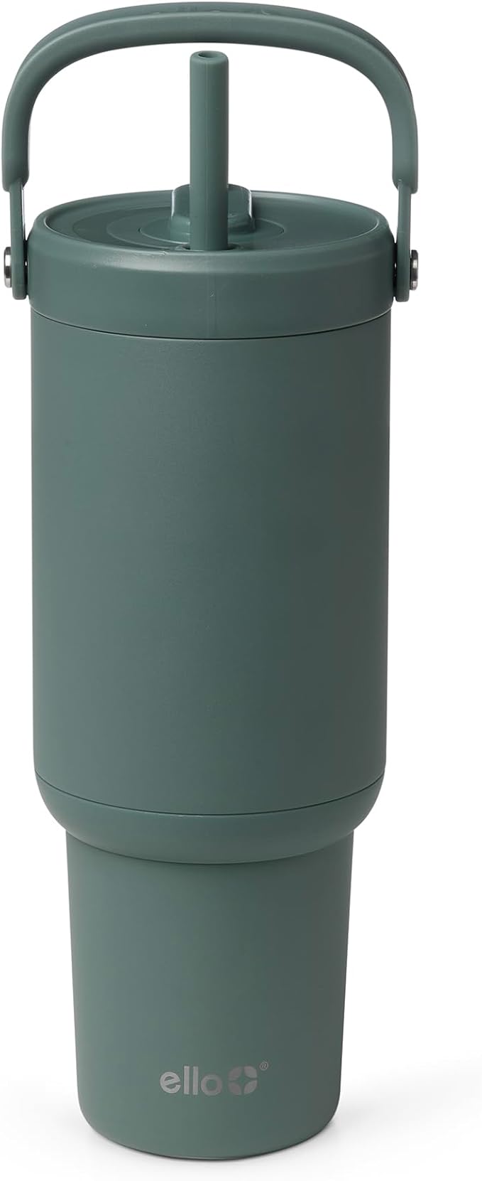 Ello Oasis Go+ 32oz Tumbler with Top Handle and Retracting Straw | Reusable Insulated Stainless Steel Cup, 100% Leakproof Water Bottle, 24 Hours Cold, Cup Holder Friendly For Travel | Alligator