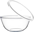 4.7QT Large Glass Mixing Bowl with White Lid, Big Salad Bowl with Lid, Large Glass Bowls for Sourdough and Kithen