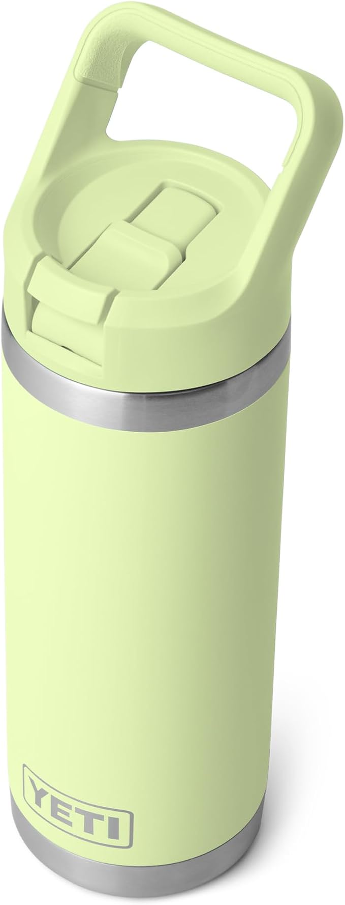 YETI Rambler 18 oz Bottle, Vacuum Insulated, Stainless Steel with Color Matching Straw Cap, Grasshopper